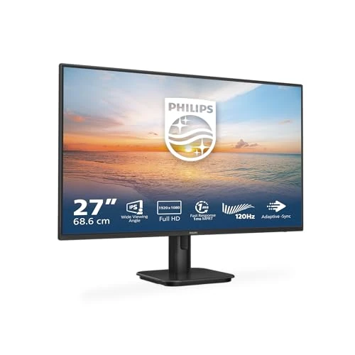 Oferta limitada: Philips 27E1N1100A Monitor 27 Pulgadas FHD, 120Hz, IPS, 1 ms MPRT, Adaptive Sync., Altavoces (1920x1080, 1x HDMI 1.4), Negro de 90.83 EUR a 83.00 EUR (ahorro 9%)