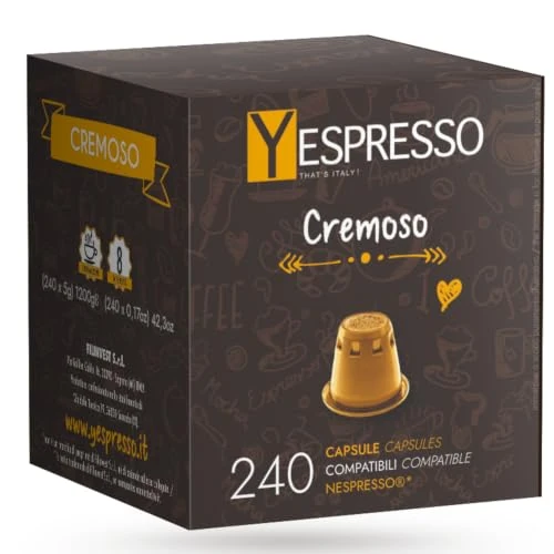 Offerta a tempo: 240 Capsule compatibili con Nespresso CREMOSO (nuova confezione) - 28% da 44.90 € a 32.20 €