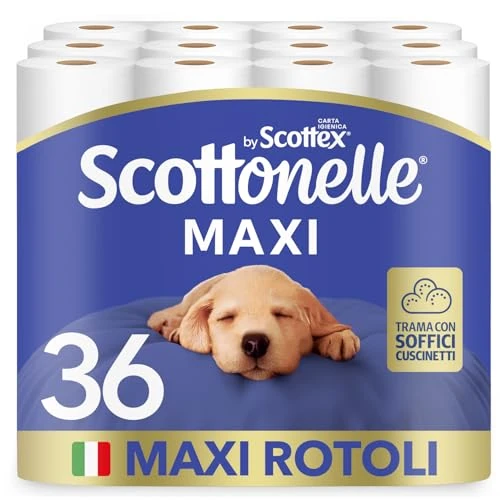 Begrenztes Angebot: Scottonelle Toilettenpapier, weich und strapazierfähig, dermatologisch getestet, 36 Rollen Maxi von 38.47 EUR auf 38.47 EUR (Rabatt 0%)