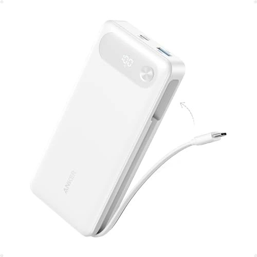 Offerta a tempo: Anker Power Bank, Caricabatterie Portatile da 20.000 mAh, con Cavo USB C Integrato, Batteria a Ricarica Rapida 87 W, 2 USB-C e 1 USB-A, per MacBook, iPhone 17/16 Serie, Samsung, Switch, e Altro Ancora - 26% da 49.99 € a 36.99 €