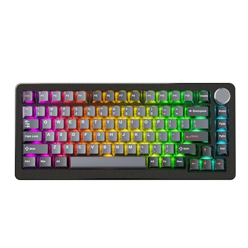 Limited-time offer: DrunkDeer A75 Pro Magnetic Switch Keyboard Rapid Trigger Mechanical Gaming Keyboard Adjustable Actuation Hall Switches RGB PBT Keycap Compact TKL 82Keys Wired USB，with Knob from 107.00 GBP to 107.00 GBP (save 0%)
