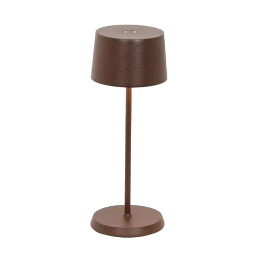 Limited offer: Zafferano, Olivia Micro Lamp, Cordless Rechargeable Table Lamp with Touch Control, for Indoor and Outdoor Use, Dimmer, 2200-3000 K, Height 20 cm, Colour Corten from 82.03 EUR to 73.44 EUR (save 10%)