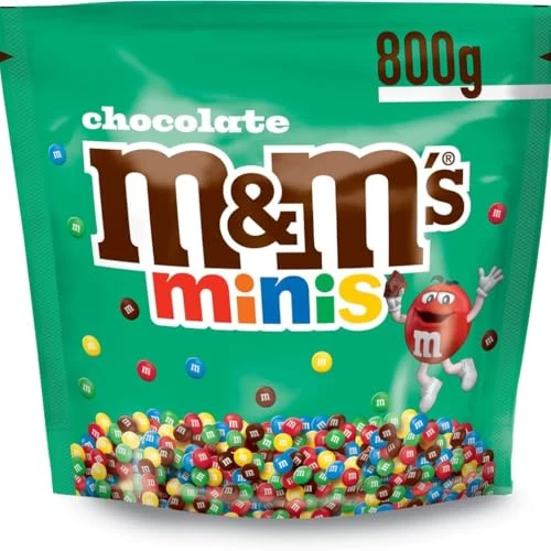 Offerta a tempo: M&M's Minis, Confetti al Cioccolato al Latte, Snack Dolce, Topping per Dolci, Cioccolatini Assortiti, Formato Famiglia, 800 g, Regali Natalizi - 27% da 11.04 € a 8.02 €