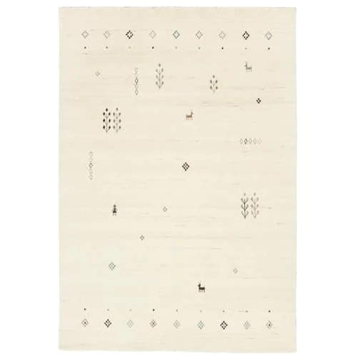 Limitiertes Angebot: RugVista Gabbeh Giza, Teppich, Gabbeh, 200 x 140 cm, Rechteckig, Niedriger Stapel, Wohnzimmer, Schlafzimmer, Nur chemische Reinigung, Care & Fair Zertifiziert, Off Weiß von 352.00 EUR auf 352.00 EUR (Spare 0%)