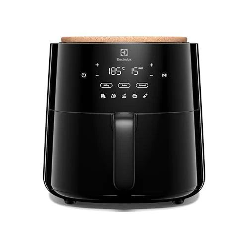Electrolux Freidora de aire EAF5B – Capacidad 5 l – Freidora de aire Revestimiento antiadherente – 1500 W – 8 programas preestablecidos – Lavable en lavavajillas – Temporizador 0 – 60 min – 80 – 200
