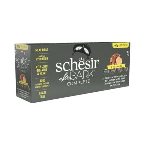 Offerta a tempo: Schesir After Dark, Multigusto in Mousse, Alimento Umido Completo per Gatti, in Lattina, Grain Free, Alto Contenuto di Proteine, Fonte di Idratazione, 12 x 80 g - 13% da 17.88 € a 15.49 €