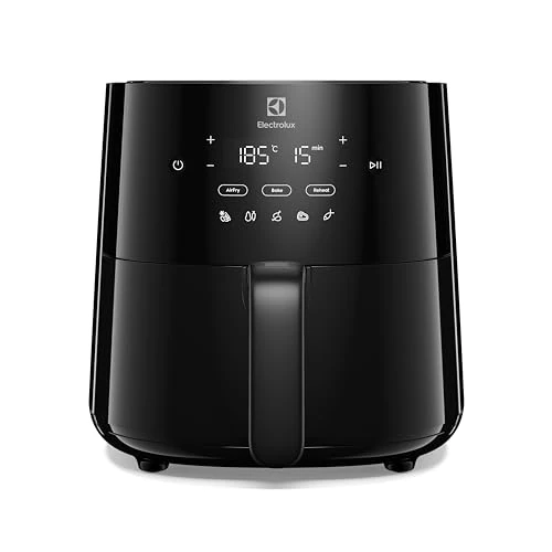Electrolux Airfryer Series 600 EAF3B, Fry, Grill or Bake, Cook Healthier Deep-Fried Food, Compact Design, Pre-Set Functions & Recipes, Non-Stick Surface, Dishwasher Safe, 3.3 Liter, 1350W, Black