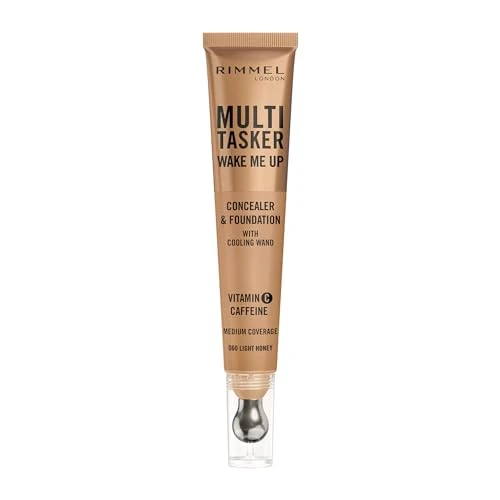 Limitiertes Angebot: Rimmel Multi-Tasker Wake Me Up 060 Light Honey – Concealer & Foundation, 2-in-1, natürlicher Glanz, vegane Formel, 20 ml von 9.30 EUR auf 9.30 EUR (Spare 0%)
