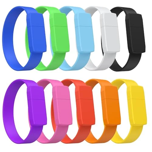 Offerta a tempo: 1 GB Bracelet Chiavette USB, Pack of 10 USB Sticks, FEBNISCTE Multicoloured USB 2.0 Flash Drives,Chiavetta Usb Personalizzata1 GB Portable Affordable Memory Stick Colorful Flash Drives Pendrive - 19% da 25.99 € a 20.99 €
