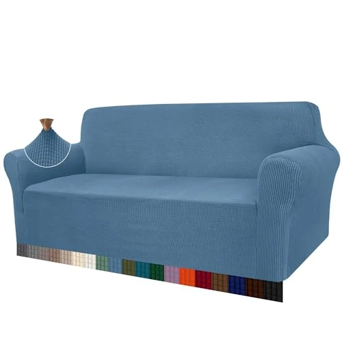 Zeitlich begrenztes Angebot: Granbest High Stretch Sofabezug Moderne Sofaüberwurf Jacquard Elastische Sofahusse für Wohnzimmer Protector für Hunde Haustiere (3 Sitzer, Azurblau) von 38.99 € auf 33.14 € (15% Rabatt)