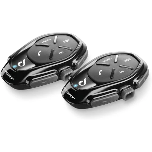 INTERPHONE Sport HD – Double – Intercom for Motorcycle Helmet with HD Hifi 40 mm Headphones, 4 Motorcyclists, Distance 1 Km, Autonomy 20 Hours – Standby 1,000 Hours, TFT, GPS, Waterproof, Universal