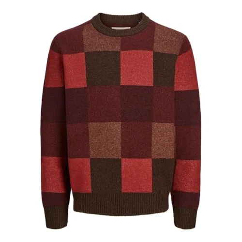 Jack & Jones JPRBLUGINGHAM Knit Crew Neck, Winery, L