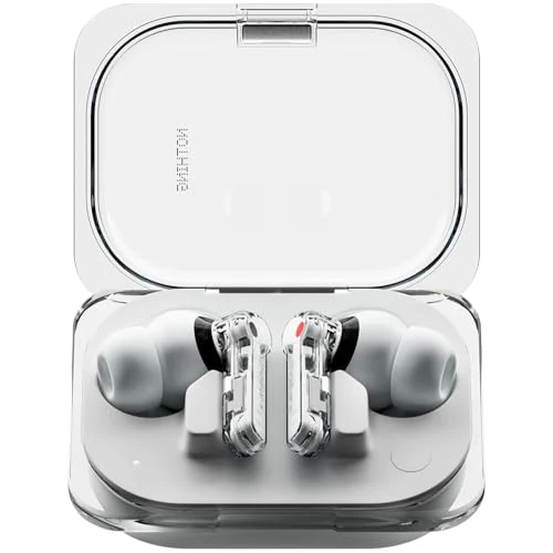 Nothing Ear (a) Słuchawki Bezprzewodowe z Aktywna Redukcja Hałasu, Algorytm wzmacniający basy i do 42,5 godzin słuchania - Biały