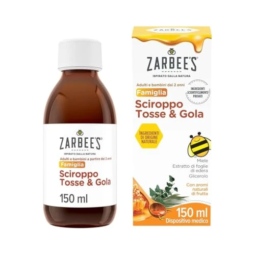 Offerta a tempo: Zarbee's Sciroppo Tosse & Gola con Miele Puro, Calma e Protegge, 150 ml - 31% da 7.29 € a 5.00 €