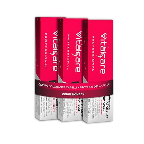 Oferta limitowana: Vitalcare | Professional trwałe farbowanie, krem do koloryzacji włosów, farbowanie włosów z białkiem jedwabiu i keratyny, nr 4/23, brąz jamajski, 3 x 100 ml z 59.43 zł na 59.43 zł (oszczędź 0.00%)