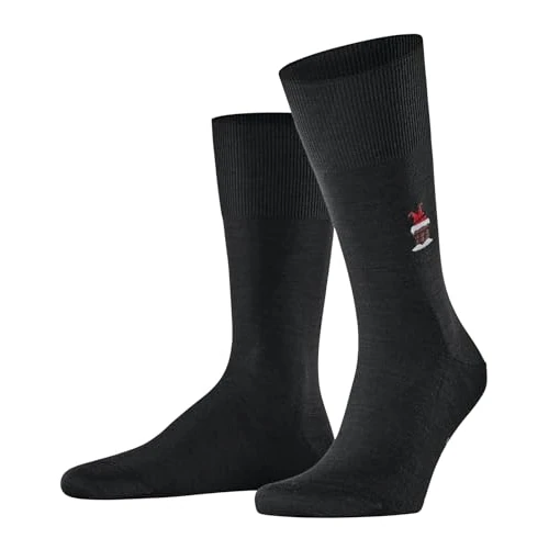 FALKE Men's Airport M So Wool Cotton Plain 1 Pair Socks, Black 3000 Santa Chimney, 10-11
