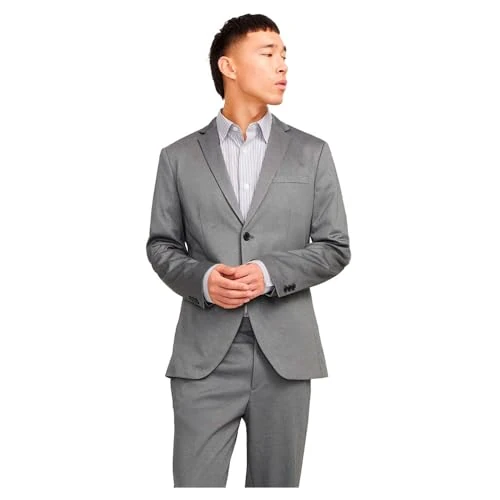 Offerta a tempo: JACK & JONES Jjejaxon Jersey Blazer - Tuta da Uomo, Dark Grey Melange/Fit: Slim Fit, 52 - 66% da 59.99 € a 20.58 €