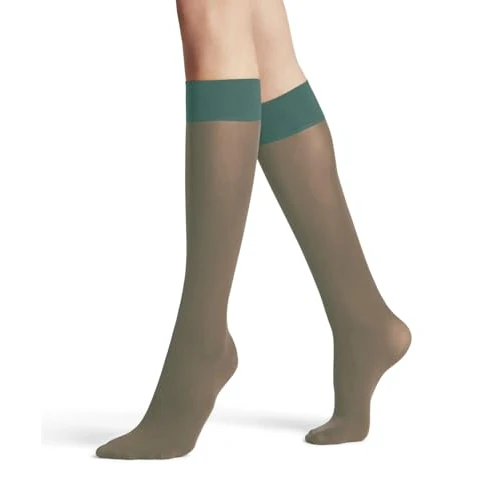 Offerta a tempo: FALKE Pure Matt 50 DEN W Kh semicoprenti tinta unita 1 paio, Calzini lunghi Donna, Verde Fjord 7475, 35-38 - 52% da 15.00 € a 7.20 €