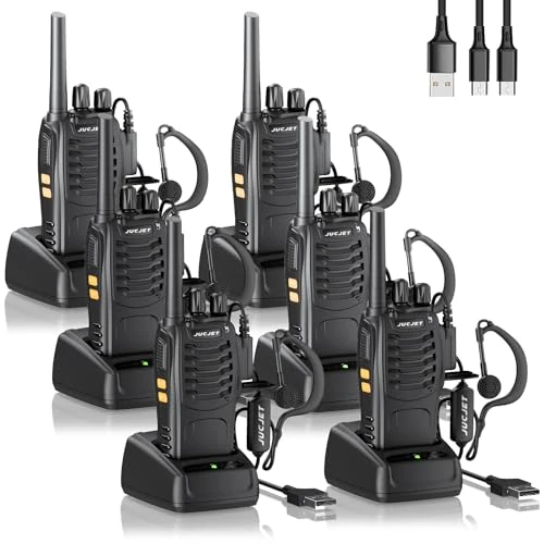 Limitiertes Angebot: 88E Walkie Talkies (6 Stück), Upgraded Version Lizenzfrei 16 Kanäle PMR446 Funkgerät, 3-5 km Reichweite Sprechfunkgerä, mit TPYE C Charging Cable & USB-Ladestation, Original Earpieces (6 Stück) von 89.99 EUR auf 71.99 EUR (Spare 20%)