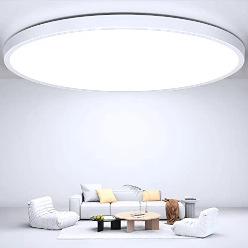 OUILA Lampa sufitowa Led Ø30 cm, 6500 K, lampa sufitowa LED, 24 W, 2600 lm, IP44, lampa sufitowa, lampa sufitowa LED, do sypialni, kuchni, salonu, na balkon, biuro, werandę
