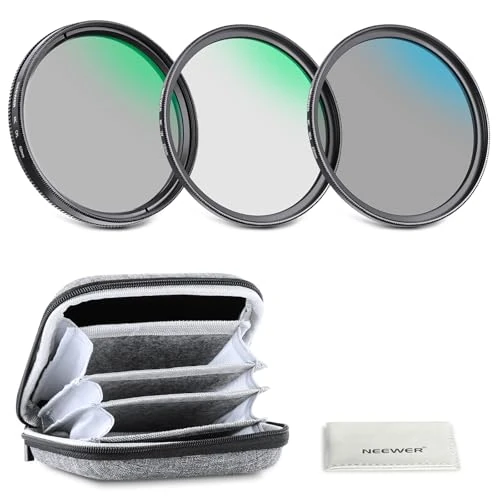 Offerta a tempo: NEEWER Kit Filtri UV,CPL,ND4 da 62mm per Obiettivi con Custodia Rigida, Vetro Ottico e Telai in Lega Alluminio, Set Filtri UV + Polarizzatore Circolare (CPL) + Densità Neutra per Lente Fotocamera 62mm - 14% da 36.49 € a 31.44 €
