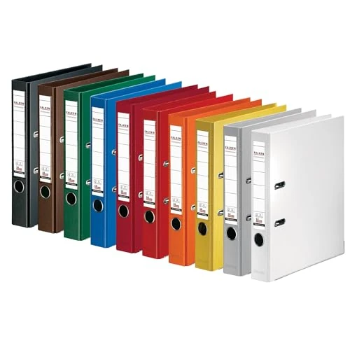 Offre limitée : Falken lot de 10 classeurs Chromocolor. 5 cm DIN A4 assortis. Fabriqué en Allemagne. Classeur à anneaux, à lettres, de bureau, en plastique. de 52.15 € à 52.15 € (0.00% de remise)