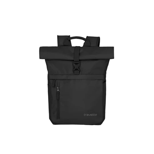 travelite Mochila para equipaje de mano, mochila para portátil de 15,6 pulgadas, BASICS, mochila de viaje con función enrollable, 60 cm, 35 litros