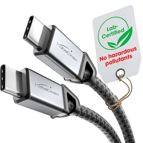 Limited offer: KabelDirekt – USB C Cable for Fast Charging, Durable Metal connectors + Nylon braiding, USB 2.0 – 6ft (Charges Phones/laptops with 60W, Highly Robust, Functions as Charging/Data Cable, Black) from 9.99 EUR to 6.52 EUR (save 35%)