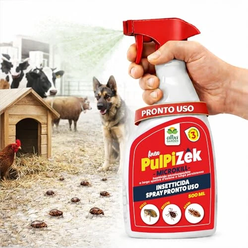 Offerta a tempo: Albagarden - Insetticida Pulci Zecche Acari - Antiparassitario per Disinfestazione Ambienti Frequentati Da Animali E Allevamenti x 500 ml - 34% da 14.90 € a 9.90 €