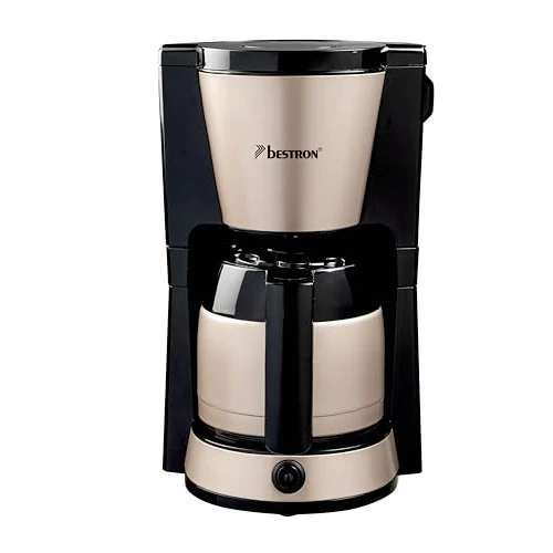 Offerta a tempo: Bestron Macchina da caffè con filtro per 8 tazze, caffettiera da 1 litro, con filtro permanente e spegnimento automatico, 900 W, colore: beige chiaro - 44% da 62.99 € a 34.99 €