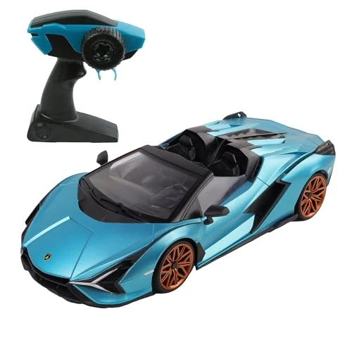 Offerta a tempo: TURBO CHALLENGE - Lamborghini Sian - RC Prestige - 1/16-098852 - Auto Telecomandata - Blu - Batterie Non Incluse - Plastica - Giocattolo per Bambini - Regalo - A Partire dai 6 anni - 0.00% da 37.81 € a 37.81 €