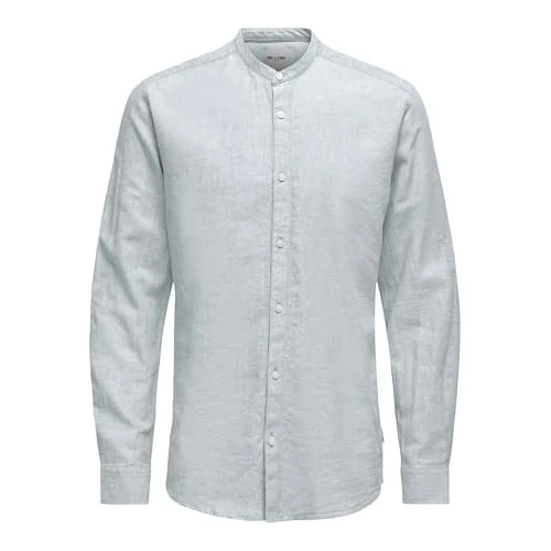 Offre limitée : Chemise en Lin légère pour Hommes O&S à Manches Longues, Coupe Slim, Haut de Base Monochrome ONSCAIDEN, Couleurs:Bleu-3, Taille:L de 33.99 € à 33.99 € (0.00% de remise)