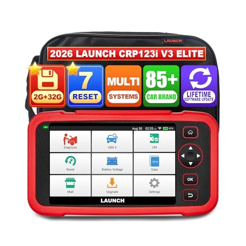 OBD2 Diagnostic Device Car LAUNCH CRP123i V2.0, OBD Diagnostic Device 4 Systems Diagnostic Car Code Reader Scanner, 7+ Reset Oil/Brake/SAS/ABS/DPF/BMS/ETS, Screen Keyboard and Button Operation