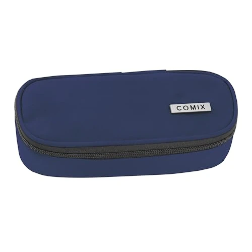 Oferta limitada: Comix - Estuche Escolar Ovalado para niños y jóvenes, Ideal para Guardar la papelería, con Divisor Interior con Trabillas elásticas y práctico Cierre de Cremallera, 22 x 5 x 7 cm, Azul, Beige, Casual de 16.62 € a 16.62 € (ahorro 0.00%)