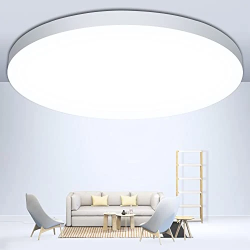 Offre limitee: Plafonnier LED - Diamètre : 28 cm - 24 W - 6500 K - 2000 lm - Étanche IP44 - Rond - Moderne - Blanc - Pour cave, chambre à coucher, salon, cuisine, salle de bain, balcon de 22.00 EUR a 22.00 EUR (economie 0%)