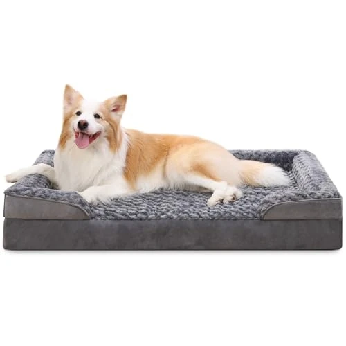 Tijdelijke aanbieding: KSIIA Hondenbed voor grote honden, orthopedisch, overtrek van basis en armleuningen, afneembaar, wasbaar, waterdichte binnenvoering, XL hondensofa, hondenmand, verhoogde randen, antislip onderkant van 50.99 EUR naar 50.99 EUR (korting 0%)