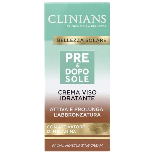 CLINIANS | Hydraterende Pre-& After-Sun gezichtscrème met melatonine-activator, 50 ml