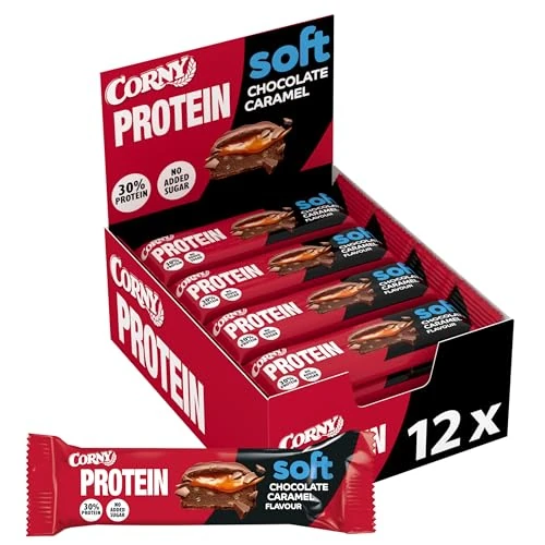 Offerta a tempo: Corny Soft, Barretta Proteica al Cioccolato e Caramello, Ricca di Proteine, Senza Zuccheri Aggiunti, 12 Barrette x 45g - 15% da 29.88 € a 25.41 €