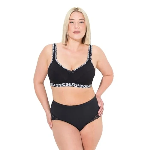 Offerta a tempo: Ulla Popken Reggiseno Morbido Senza Ferretto con Scritta Nero 85C 828319100-85C - 60% da 29.99 € a 12.04 €