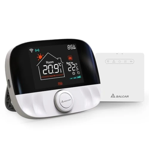Limited-time offer: SALCAR WiFi Smart Thermostat for Gas Boiler, T9W RF Radiator Room Thermostate with Tuya Receiver Programmable Wall Mounted Compatible with Amazon Alexa and Google from 88.13 £ to 88.13 £ (save 0.00%)