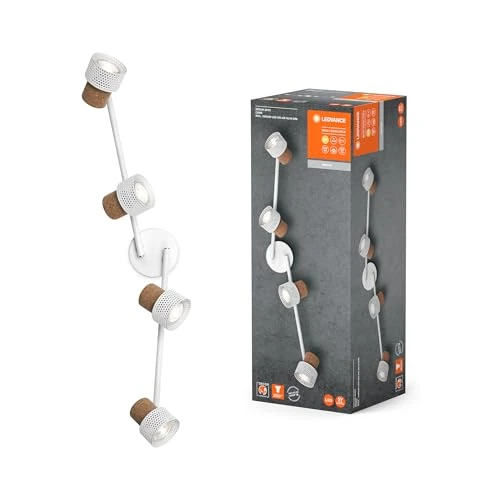 Limitiertes Angebot: LEDVANCE DECOR SPOT CORK, 4 x 3,4W, 920lm, weiß, Spotleuchte, verstellbare Köpfe, vielseitig anwendbar, Innenraumspot, austauschbare LED-Lampen, dimmbar, warmweiße Lichtfarbe, GU10 von 79.95 EUR auf 34.39 EUR (Spare 57%)