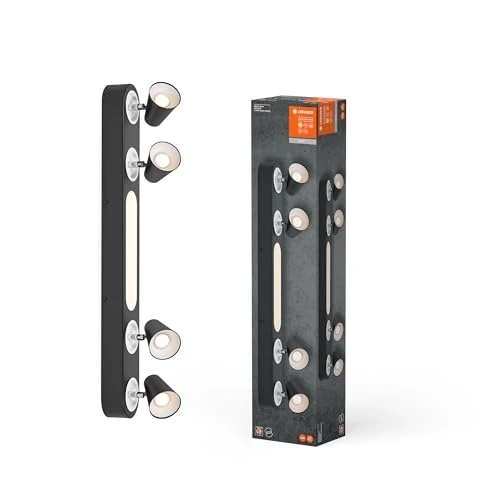 LEDVANCE Decor SPOT Neptune, 27W, 1280lm, Black, Spotlight, Adjustable Heads, Versatile, Indoor spot, Warm White Light Color, high-Quality Optics, Easy Installation