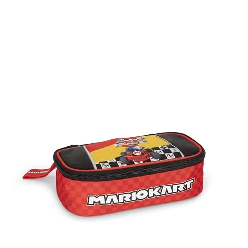 Oferta limitada: Mario Kart - Estuche escolar oficial Mario Kart, estuche ovalado para niños, ideal para guardar la papelería, con divisor interior con trabillas elásticas y práctico cierre de cremallera, 22 x 7,5 x de 18.81 € a 18.81 € (ahorro 0.00%)