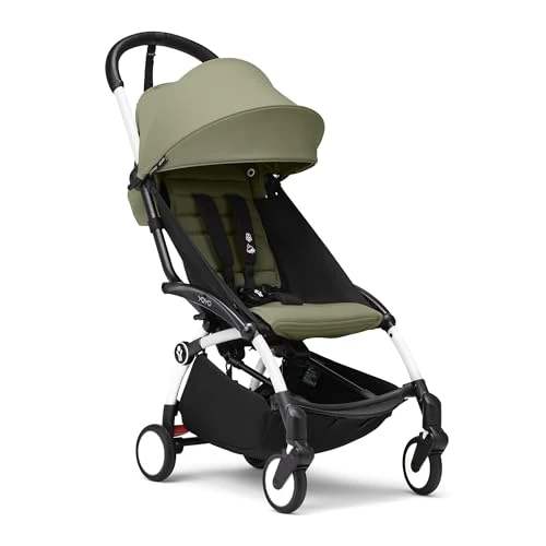 Begrenztes Angebot: Stokke YOYO3 Kinderwagen ab 6 Monaten - Inklusive weißem Rahmen, Olive Sitzkissen + Verdeck - Blitzschnell ein- und ausklappbar - Leicht & kompakt - Handgepäck-kompatibel von 349.00 EUR auf 349.00 EUR (Rabatt 0%)