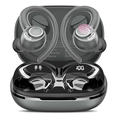 Offre limitée : Ecouteurs Bluetooth sans Fil Sport, 2026 Headphones 5.4 HiFi Stéréo, Ecouteurs sans Fil avec ENC Mic, Ecouteur Pour Courir, IP7 Étanche Écouteur, 40H, Oreillette Sans Fil, Casque Écran LED, Gris de 49.99 € à 23.99 € (52% de remise)