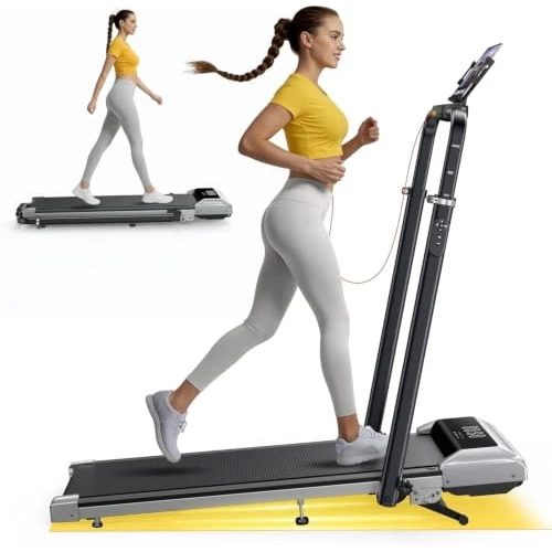 Limited-time offer: 1%-6%-12% Incline Folding Treadmill with 115 CM Retractable Handrail, 95°-105° Adjustable Tilt Angle, 6 in 1 Compact Treadmills for Home/Office (Silver Grey) from 199.99 £ to 199.99 £ (save 0.0%)