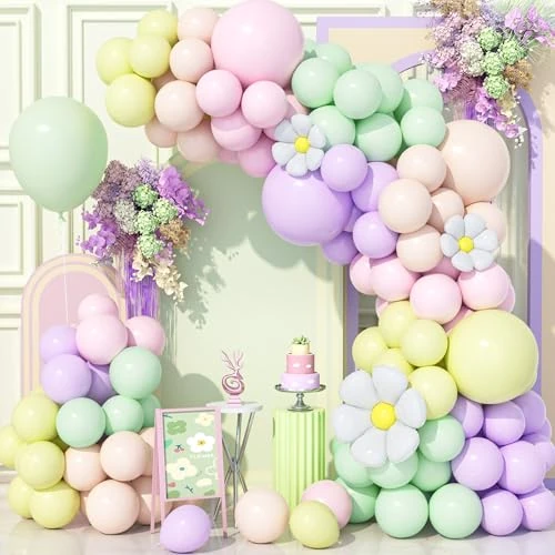 Limited-time offer: Teselife 136Pcs Pastel Balloon Arch Kit, Pastel Multicolour Colourful Rainbow Party Balloons Garland Kit with Daisy Balloons for Birthday Baby Shower Wedding Anniversary Carnival Party Decorations from 10.64 £ to 8.51 £ (save 20%)