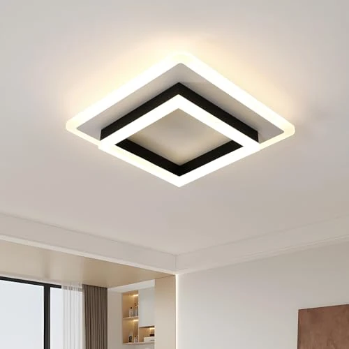 Comely LED Deckenleuchte, 30W Moderne Deckenlampe LED Natural Licht 4500K, Design Quadratisch Acryl Deckenbeleuchtung für Schlafzimmer Wohnzimmer Küche Korridor