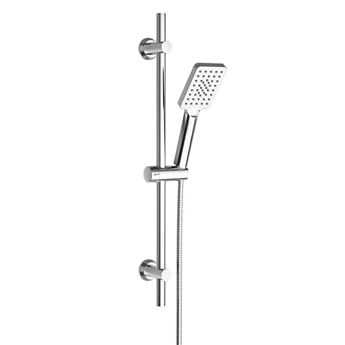 Limited-time offer: Görbach Stainless Steel Shower Set with Hand Shower, Shower Rail Set 70 cm with Shower Head Holder and Hose for Bathroom, Rectangular Chrome from 30.32 GBP to 30.32 GBP (save 0%)