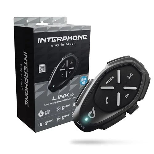 Tijdelijke aanbieding: INTERPHONE LINK HD - enkele intercom voor motorhelm, stereo-hoofdtelefoon, hoge visuele getrouwheid 40 mm, pilotengebruik, afstand 300 m, autonomie 20 uur, GPS, TFT, waterdicht IPX67 van 77.27 € naar 77.27 € (0.00% korting)